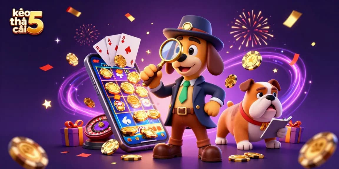 Experience the excitement of kèo nhà cái 5 with thrilling gaming elements and a detective story backdrop.