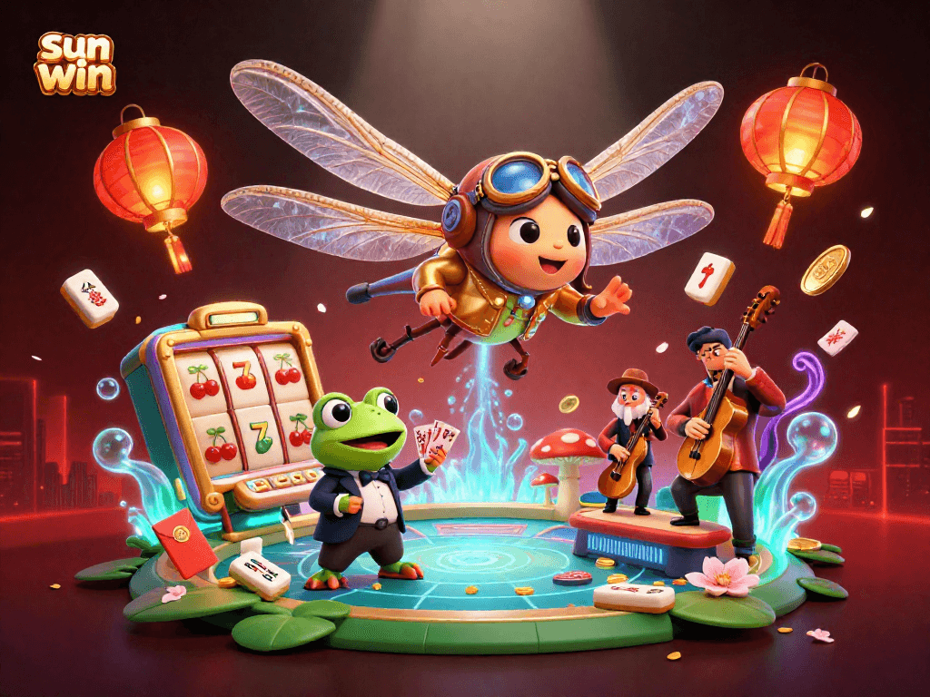 Engage with sun win's thrilling slots experience featuring a dynamic casino scene