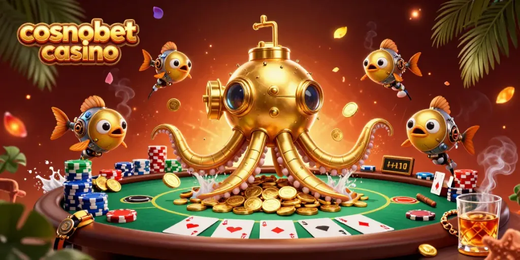 Experience exciting gameplay at cosmobet casino with a thrilling 3D kraken submarine adventure.