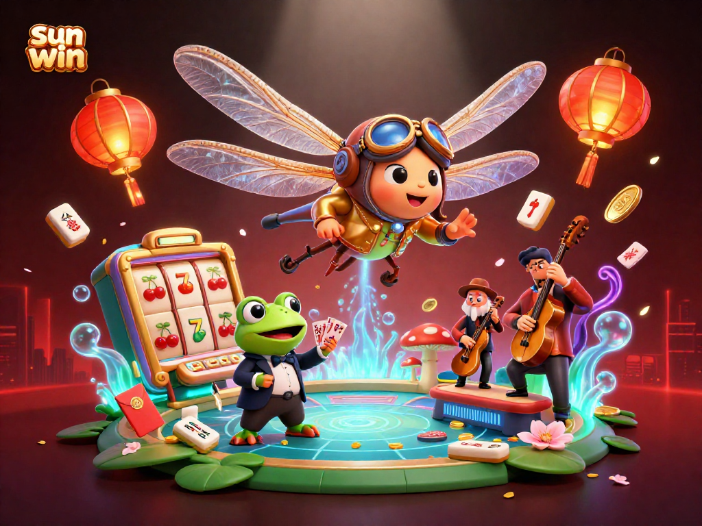 Engage with sun win's thrilling slots experience featuring a dynamic casino scene
