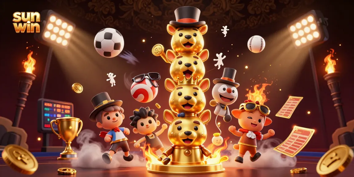 Experience thrilling sports betting action with sun win's vibrant casino illustration.