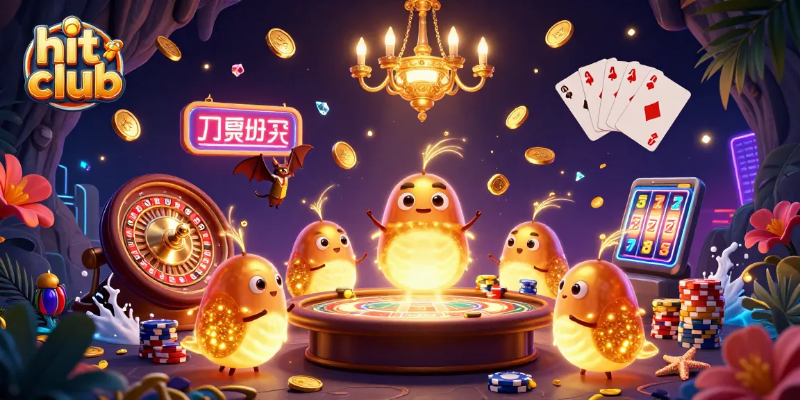 Experience the thrills of hit club with glowing glowworms lighting up a vibrant casino scene.