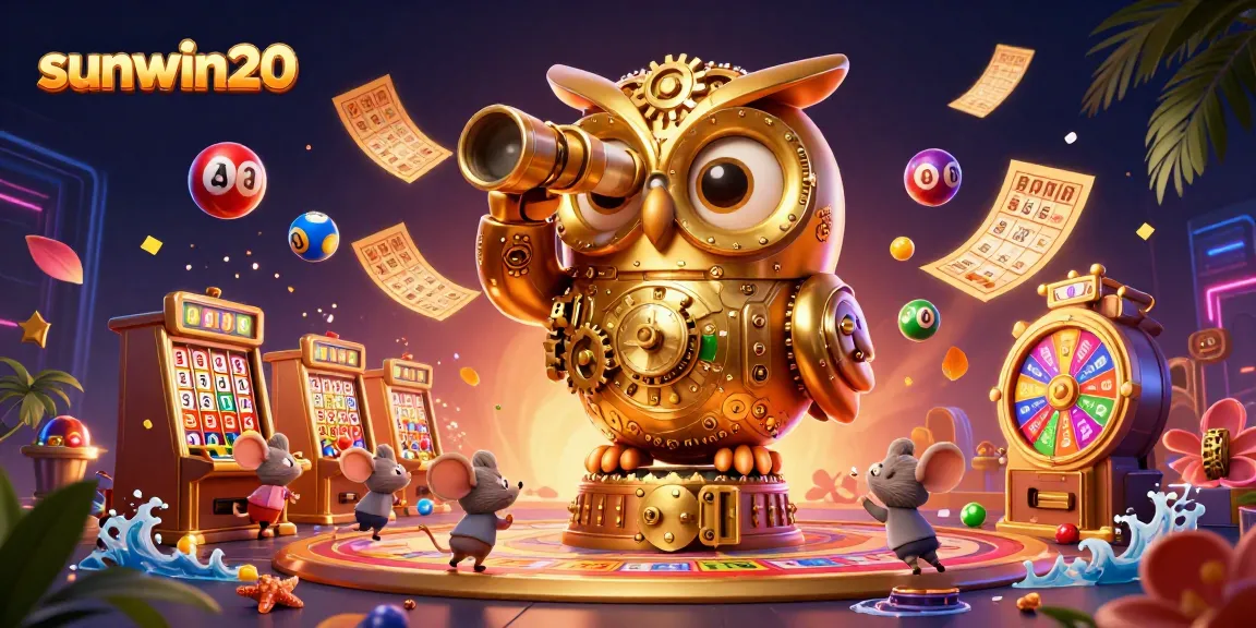 Experience the thrilling world of sunwin20 with vibrant games and dynamic prizes in a colorful casino scene.